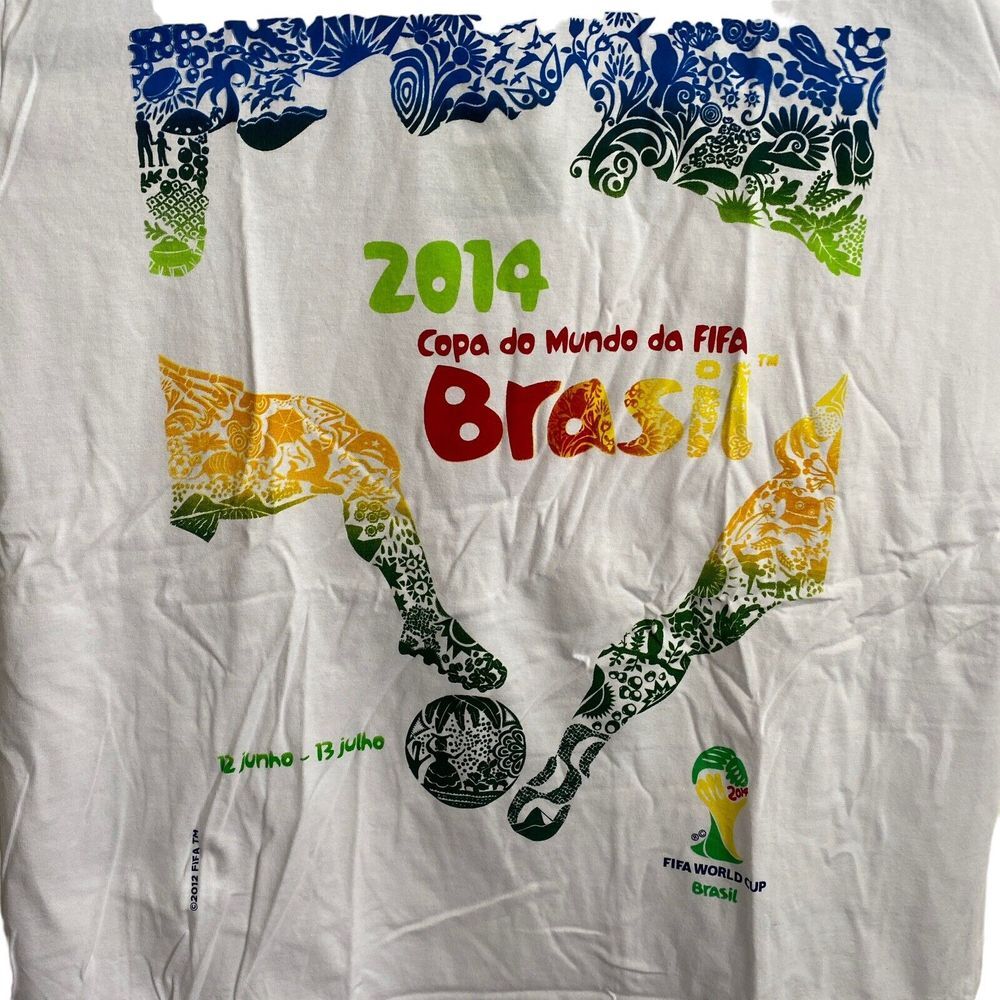 2014 FIFA World Cup Shirt Men's Size M White Copa do‎ Mundo da FIFA NWT - Picture 3 of 10